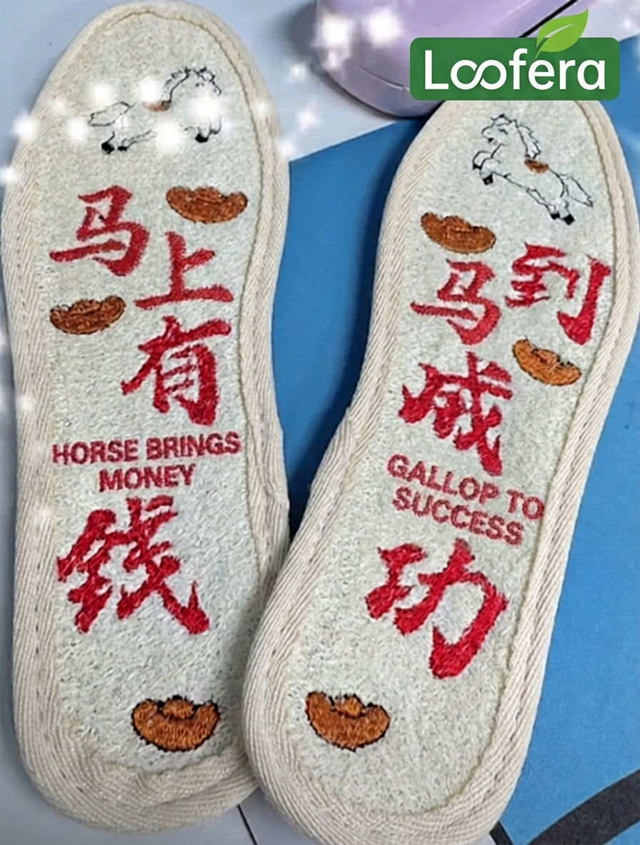 Natural Loofah Massage Insoles - Breathable, Sweat-Wicking & Anti-Odor (Year of the Horse Special)
